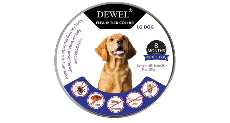 DEWEL Collar contra Pulgas y Garrapatas para Perros y Gatos Control Antipulgas